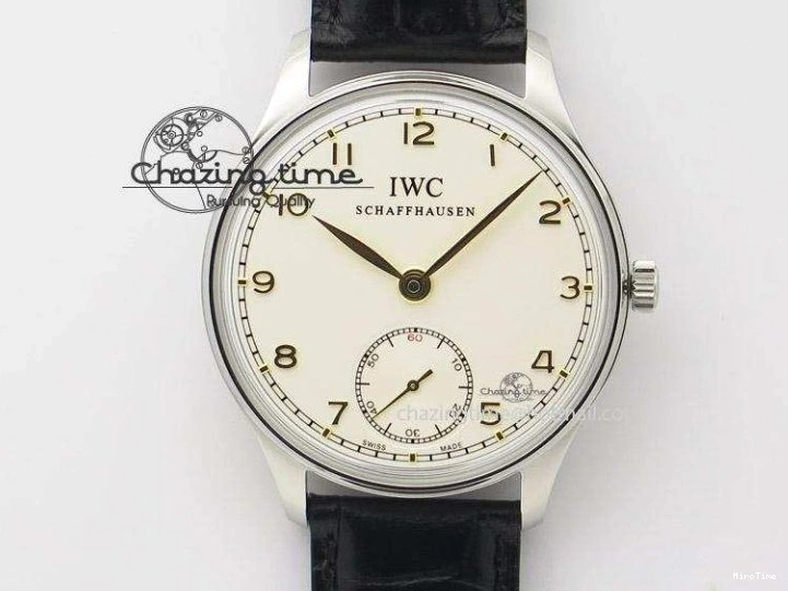 MIROTIME 0506 Portuguese Tourbillon IW5046 SS ZF Best Edition White Dial Blue Markers on Blue Leather Strap Fashionable 7149